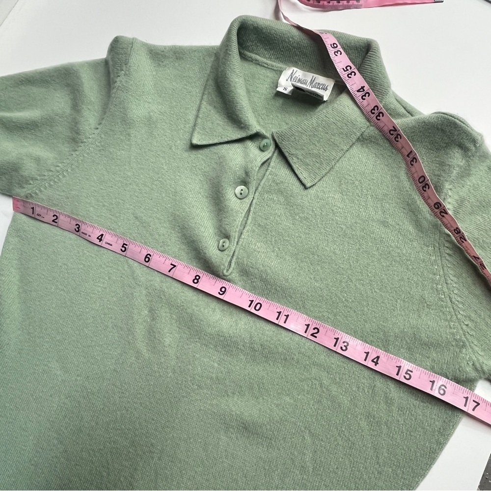 Vintage Neiman Marcus 100% cashmere polo‎ sweater quiet luxury 80s 90s imperfect - Picture 6 of 11